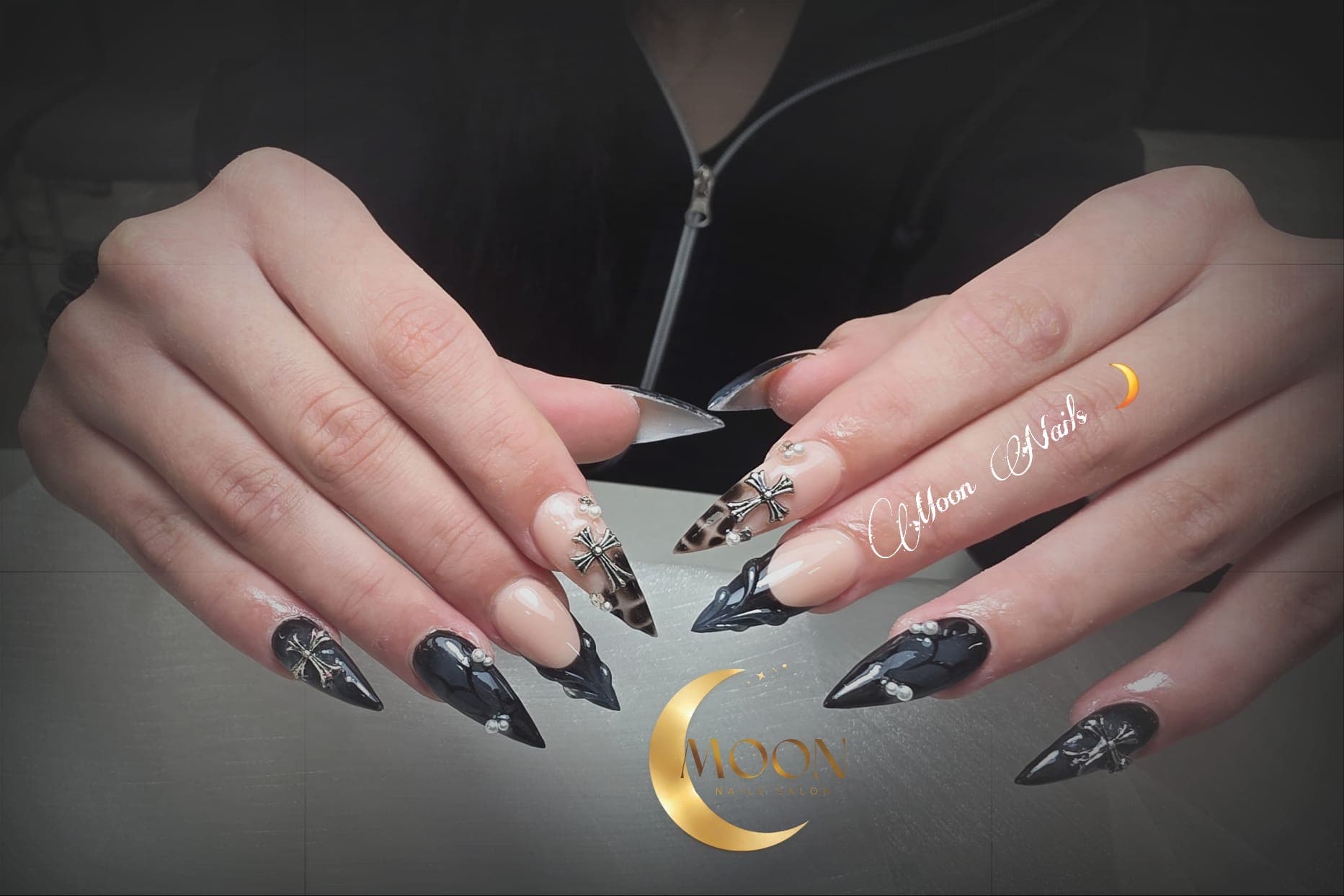 Moon Nails — nail art design 6